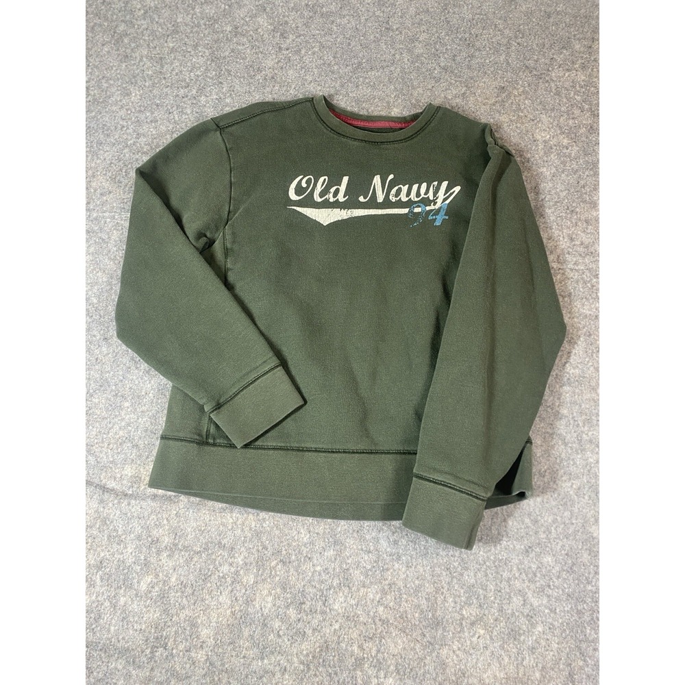 VTG Old Navy Women's M Logo Crewneck Sweatshirt Pullover Sweater Green 1994